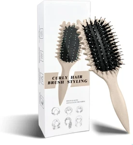 Curl Styling Hair Brush Comb for Shaping, Reduce Pulling and Curl Separation - Picture 1 of 11