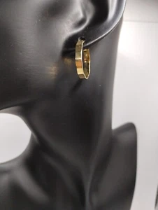 Vintage Gold Filled Hammered Metal Hoop Earrings - Picture 1 of 4