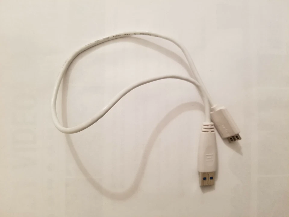 White USB Micro-B SuperSpeed Plug Connector - 19 Inches - Image 1 of 1