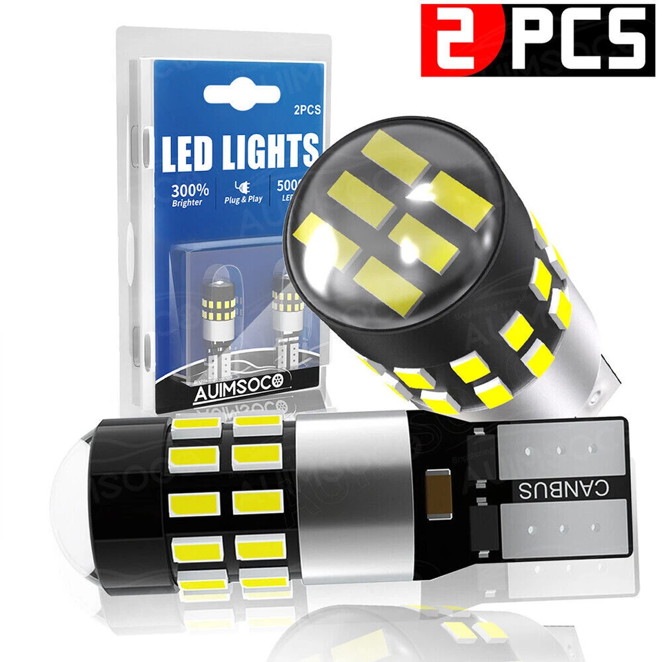 AUIMSOCO 2x T10 168 LED 车牌灯汽车内部灯泡白色 194 152 W5W — 第 1/4 张图片