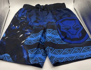 New Without Tags Boys Marvel Avengers Blue & Black Swimsuit Shorts Size XS 4/5 - Picture 1 of 5