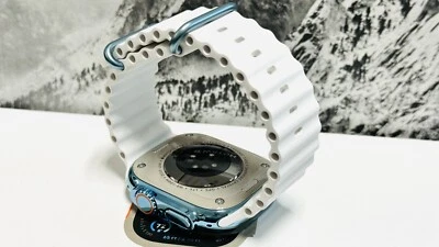 Apple Watch ULTRA 3 49mm titânio personalizado polido anodizado oceano branco azul celeste - Imagem 1 de 4