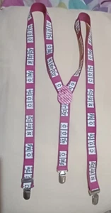Girls Pink Fashion Y-Shaped Suspenders "Give A Nerd A Hug Today" - Picture 1 of 4