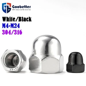 201 304 316 Wihte Stainless Steel Cap Acorn Hex Nuts UNC Qty 10-50  M3 - M24 - Picture 1 of 6