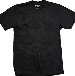 CARTEL INK READY TO RUMBLE SKULL CROSS BONES ROCK TATTOO PUNK MENS T SHIRT S-5XL - Picture 1 of 3