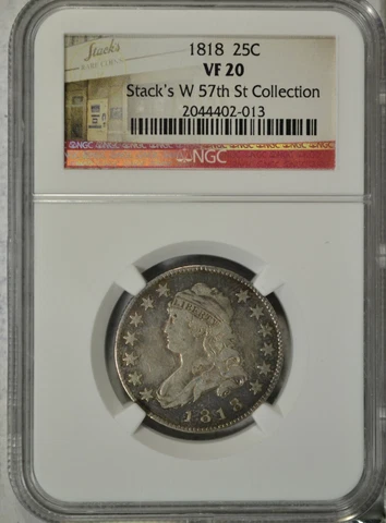 1818 Capped Bust quarter, NGC VF20..........Type Coin Company Cover