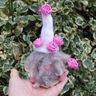 HAND-MADE TOMTE NISSE, GONK, GUARDIAN GNOME needlefelt wool  - Roses Tomte