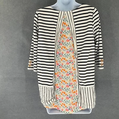 Top túnica Matilda Jane x Joanna Gaines a rayas con capas florales talla S espalda abierta Foto 1 de 4