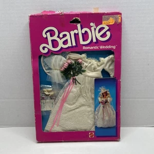 Vintage Barbie Romantic Wedding Dress Bride Bridal Gown Hat Bouquet 1986  NIB - Picture 1 of 5