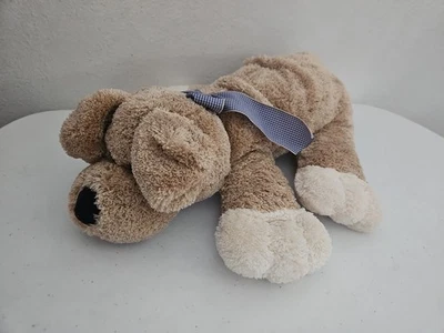 老式动物冒险小狗毛绒玩具棕褐色格子格子蝴蝶结 — 第 1/4 张图片