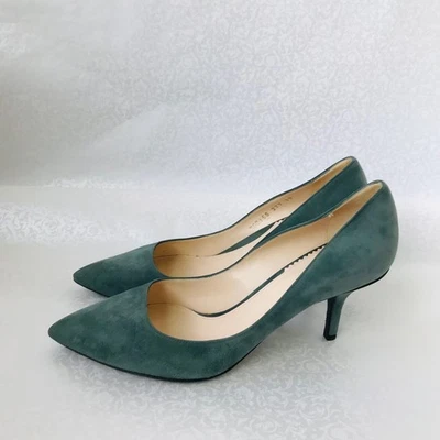 Tacones de gamuza verde punta Giorgio Armani talla EU 39 hechos en Italia Foto 1 de 4