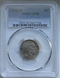 1916-D Buffalo Nickel - PCGS VF 20 - Picture 1 of 4