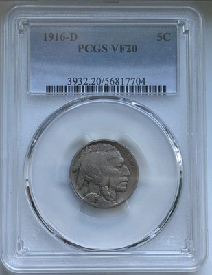 1916-D Buffalo Nickel - PCGS VF 20 - Image 1 of 4