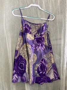 Warners Sleepwear Short Sleep Top Purple And Gold Size M - Picture 1 of 4