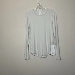 Top Pullover Lululemon Hold Apretado Manga Larga Marfil Acanalado Talla 10 - Imagen 1 de 5