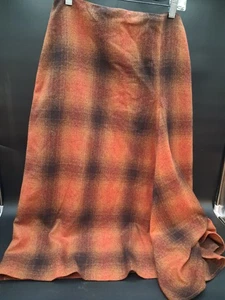 Damen 6P Talbots Wolle Midi 19" Kickfaltenrock kariert rostorange gefüttert Reißverschluss - Bild 1 von 8