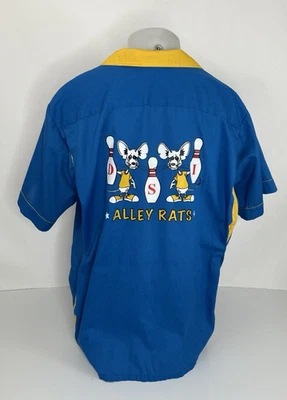 VINTAGE HILTON - Alley Rats Mens 90s Bowling Tony Soprano Mens XL. Shirt - Image 1 of 4