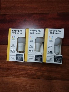 Set of 3 IKEA RYET LED Light Bulb E26 2700K Warm 5W 303.712.02 - Picture 1 of 10