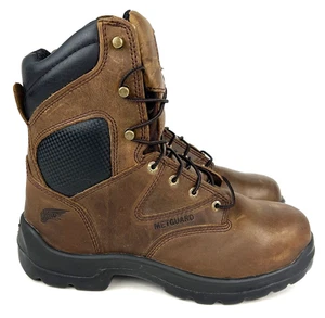 Stivali da lavoro uomo RED WING 4422 taglia 8,5D punta di sicurezza Metguard 8" EH marroni Flex Bond - Foto 1 di 9