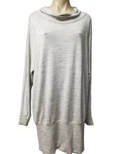 Venus Light Brown Sweater dress Keyhole back Mock Turtle neck Size Large - Picture 1 of 8