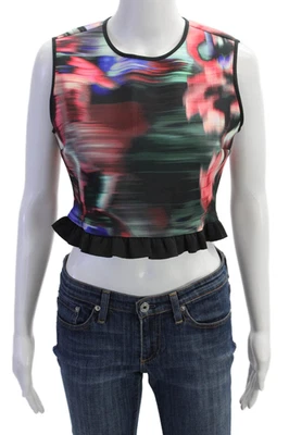 Blusa Top Clover Canyon Mujer Estampada Volantes Sin Mangas Multicolor Talla L Foto 1 de 4