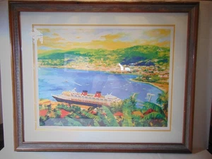 Magic Disney Cruise Line Framed Art of St. Thomas Virgin Islands Print DCL - Picture 1 of 9