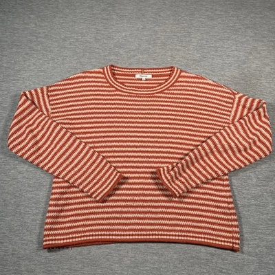 Suéter Madewell Para Mujer Mediano Óxido Blanco Rayas Cuello Redondo Tejido Pullover Informal Foto 1 de 4