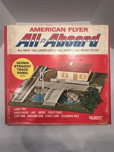 VINTAGE GILBERT AMERICAN FLYER ALL ABOARD SCENIC STRAIGHT TRACK PANEL 26121 /BOX - Picture 1 of 9