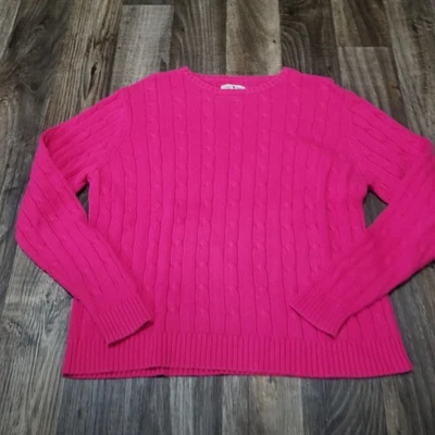 Suéter Duck Head Clásico 100% Algodón Para Mujer Rosa Tejido con Cable Talla XL Foto 1 de 4