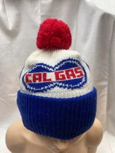 Sombrero tejido vintage Cal Gas Medias Beenie Pom Gorra - Imagen 1 de 5