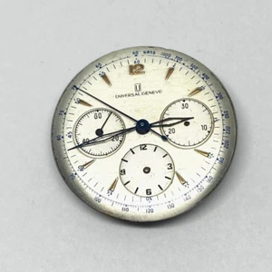 XFINE UNIVERSAL GENEVE CAL 285 3 COUNTERS CHRONOGRAPH MOVEMENT X REPAIR/PARTS - Picture 1 of 8
