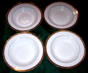 4 Pristine China Pearl Imperial Gold Rimmed 10.5" Dinner Plates #2 - Picture 1 of 3