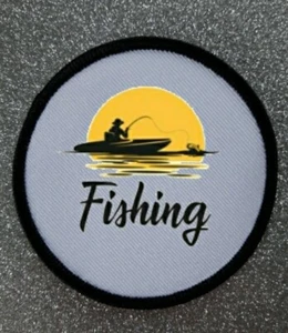 3" Fishing Sublimation Iron Or Sew On Patch Badge  - Picture 1 of 1