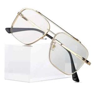 Breaksun Pilotenbrille - Vintage Diamantschliff Gläser mit Farbverlauf - Gold Fr... - Bild 1 von 7