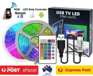 New Led Strip Lights RGB 5v USB 300 2835 LED Phone Bluetooth + Remote Control - Picture 1 of 6