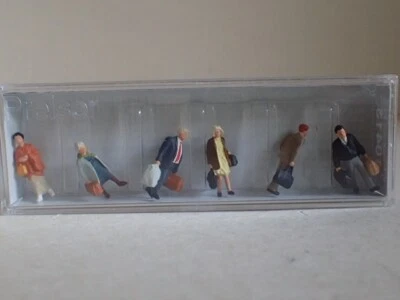 Preiser Reisende Gepäck gehend Männer Frauen 10413 H0 1:87 OVP 6 Fig - Bild 1 von 2