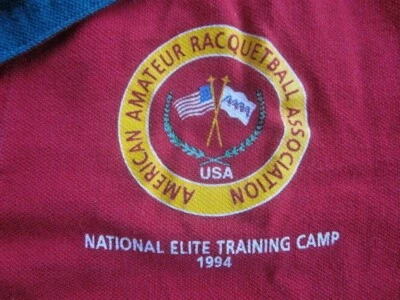 Vintage Amateur Racquetball 1994 US National ELITE TRAINING CAMP Mens LARGE POLO - Image 1 of 3