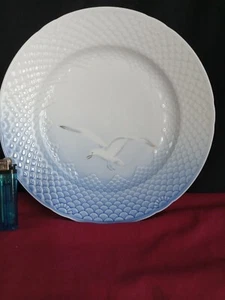 6 Dinner Plate Bing & Grondahl 624 Denmark SEAGULL Blue Gold Trim 10.25" Mint c