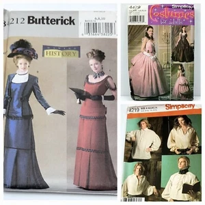 Sewing Patterns Victorian Gown Titanic Era Ladies Suit, Renaissance Pirate Shirt - Picture 1 of 13