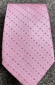 Marks and Spencer pink patterned smart polyester classic tie 3.25" wide 57" long