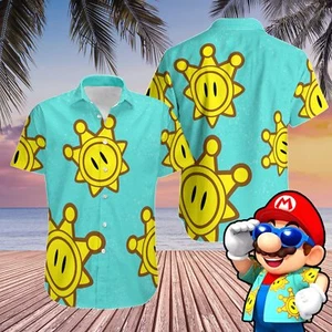 Sunshine Hawaiian Shirt, Super Mario Hawaiian Shirt, Game Shine Shirt, Plumber B - Picture 1 of 3