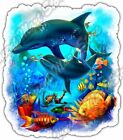 Tropical Fish Dolphins Dolphin Sea Ocean Car Bumper Vinyl Sticker Decal 4"X5"