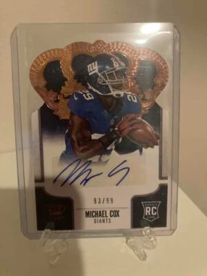 2013 Crown Royale Gold Holo Die-Cut Signatures 92/99 Michael Cox Rookie Auto RC - Image 1 of 3