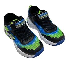 Skechers Sneakers Boys 12.5 Little Kids Mega-craft Green & Blue Shoes Memory Foa