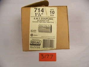 1-1/4" E.M.T. COUPLING W/SET SCREW, BOX OF 10 EA (ITEM #3177) - Picture 1 of 4