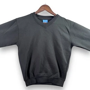 Uneek UC206 Plain Black Childrens/Kids Sweatshirt Size Medium M Long Sleeve - Picture 1 of 8