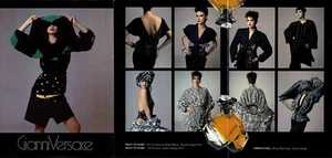 1985 Gianni Versace Annabel Schofield vintage fashion 5-page MAGAZINE AD - Picture 1 of 2