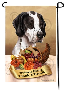 Thanksgiving Garden Flag - Black and White Pointer 056 - Picture 1 of 1