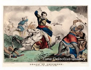 Jefe Shawnee "Muerte de Tecumseh" - Impresión artística histórica - Imagen 1 de 1