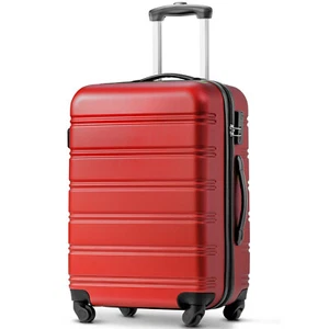 28" Large Suitcase Hard Shell Travel Trolley Hand Luggage ABS Lightweight Red - Picture 1 of 8